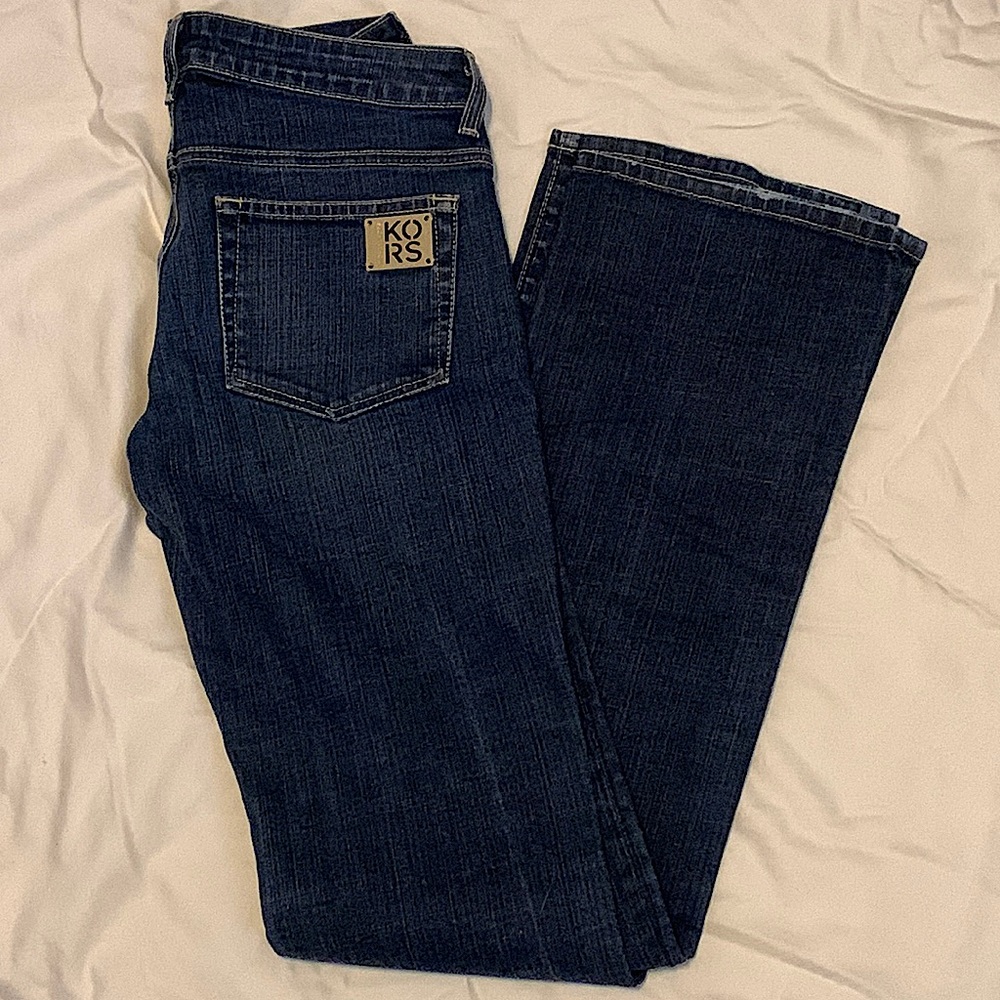 VGUC-Michael Kors dark indigo wide leg cut cotton jeans
